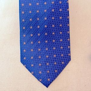 Blue Bocara Tie with Brown sun patterns